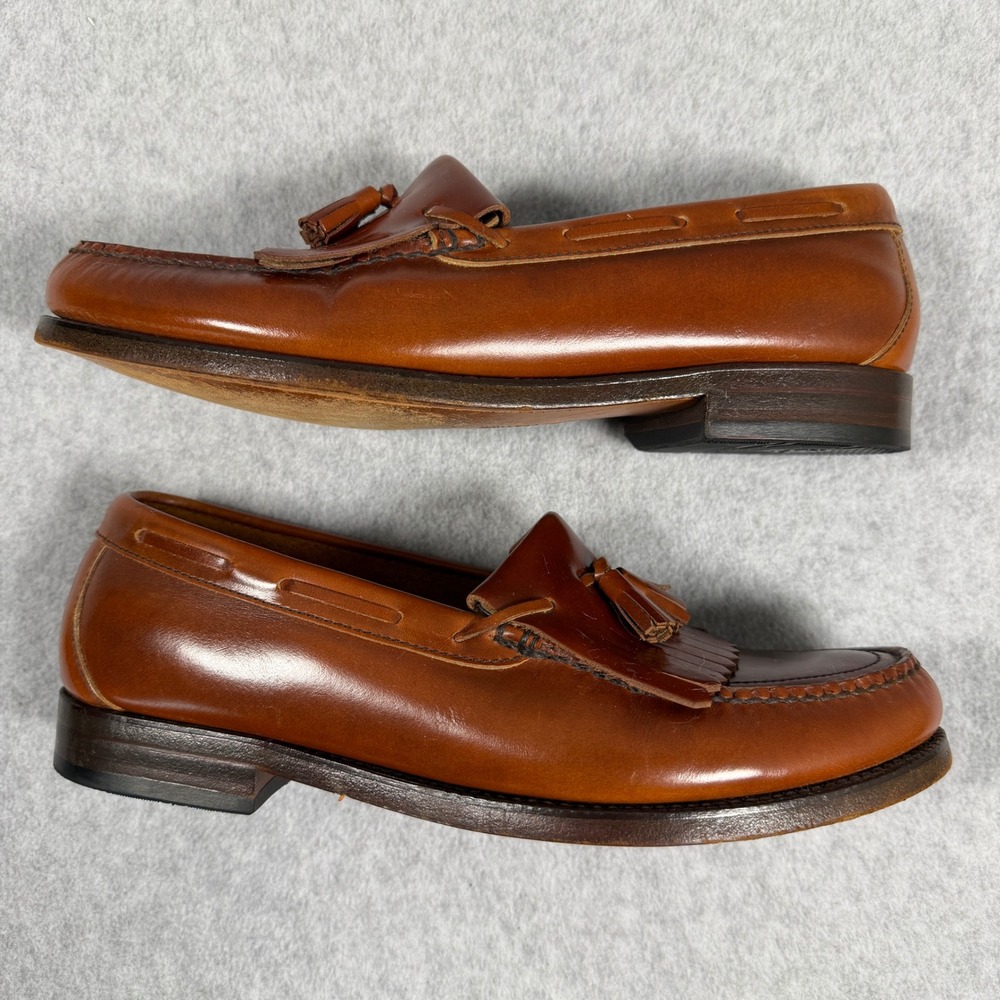 SAS Tassel Loafers Womens 9W Mens 7.5 Brown Leather Kiltie Handsewn Made in USA - Picture 6 of 8
